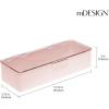 imagemDesign Long Plastic Cosmetic Storage Organizer Box Containers with Hinged Lid for Bedroom Bathroom Vanity Shelf or Cabinet Holds Masks Palettes Lotion or Nail Polish 2 Pack  Light PinkClear
