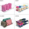 imagemDesign Modern Stackable Plastic Open Front Dip Storage Organizer Bin Basket for Kitchen Organization  Shelf Cupboard Cabinet and Pantry Organizing Decor  Ligne Collection  4 Pack  Clear775 x 15 x 625 Pack of 2