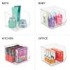 imagemDesign Modern Stackable Plastic Open Front Dip Storage Organizer Bin Basket for Kitchen Organization  Shelf Cupboard Cabinet and Pantry Organizing Decor  Ligne Collection  4 Pack  Clear775 x 775 x 625 Pack of 4