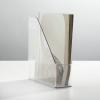 imagemDesign Plastic Slim Vertical File Folder Storage Organizer Bin with Handle  Hold Notebooks Binders Envelopes Magazines for Home Office Work Desktops Ligne Collection Clear
