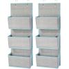 imagemDesign Fabric Hanging Organizers for Over The Door Storage in BedroomHallway Closets 3 Pocket Organizer Caddy with Hooks for Linens Clothing Accessories Lido Collection 2 Pack GrayTeal Blue