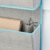 imagemDesign Fabric Hanging Organizers for Over The Door Storage in BedroomHallway Closets 3 Pocket Organizer Caddy with Hooks for Linens Clothing Accessories Lido Collection 2 Pack GrayTeal Blue