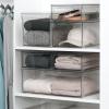 imagemDesign Plastic Closet Organizer Bin wPull Out Drawer  Shallow Stackable Storage for Closet  Organization for Shoes Clothes Bags Totes and Small Linens  Lumiere Collection  Clear8 x 12 x 8 Pack of 1