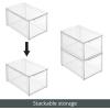 imagemDesign Plastic Closet Organizer Bin wPull Out Drawer  Shallow Stackable Storage for Closet  Organization for Shoes Clothes Bags Totes and Small Linens  Lumiere Collection  Clear8 x 12 x 6 Pack of 4