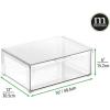 imagemDesign Plastic Closet Organizer Bin wPull Out Drawer  Shallow Stackable Storage for Closet  Organization for Shoes Clothes Bags Totes and Small Linens  Lumiere Collection  Clear16 x 12 x 6 Pack of 1