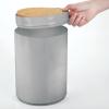 imagemDesign Plastic Round Trash Can Small Wastebasket  Garbage Bin Container with SwingClose Lid  Bathroom Garbage Basket  Holds Waste Recycling  13 Gallon  Basa Collection  Charcoal GrayNaturalNaturalGray