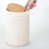 imagemDesign Plastic Round Trash Can Small Wastebasket  Garbage Bin Container with SwingClose Lid  Bathroom Garbage Basket  Holds Waste Recycling  13 Gallon  Basa Collection  Charcoal GrayNaturalNaturalCream