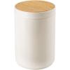 imagemDesign Plastic Round Trash Can Small Wastebasket  Garbage Bin Container with SwingClose Lid  Bathroom Garbage Basket  Holds Waste Recycling  13 Gallon  Basa Collection  Charcoal GrayNaturalNaturalCream