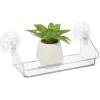 imagemDesign Plastic Suction Decorative Home Storage Organizer Shelf  Hanging MirrorWindow Basket for Entryway Mudroom Bedroom Bathroom Office Laundry Room  Strong Suction Cups Small  ClearPack of 1