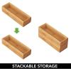 imagemDesign Wooden Bamboo Office Drawer Organizer Box Tray Stackable Storage for Drawers Cabinets Shelves Cubby or Desktop Hold Pens Pencils Supplies Echo Collection 6 Pack Natural Wood Finish1