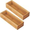 imagemDesign Wooden Bamboo Office Drawer Organizer Box Tray Stackable Storage for Drawers Cabinets Shelves Cubby or Desktop Hold Pens Pencils Supplies Echo Collection 6 Pack Natural Wood Finish2