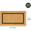 imagemDesign Rectangular Coir and Rubber Entryway Doormat with Natural Fibers for Indoor or Outdoor Use  Neutral Design  Stripe Border  Minimalistic NaturalBlackNatural Border