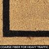 imagemDesign Rectangular Coir and Rubber Entryway Doormat with Natural Fibers for Indoor or Outdoor Use  Neutral Design  Stripe Border  Minimalistic NaturalBlackNatural Border