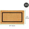imagemDesign Rectangular Coir and Rubber Entryway Doormat with Natural Fibers for Indoor or Outdoor Use  Neutral Design  Stripe Border  Minimalistic NaturalBlackNatural Border