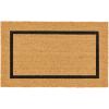 imagemDesign Rectangular Coir and Rubber Entryway Doormat with Natural Fibers for Indoor or Outdoor Use  Neutral Design  Stripe Border  Minimalistic NaturalBlackNatural Border