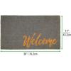 imagemDesign Rectangular Coir and Rubber Entryway Welcome Doormat with Natural Fibers for Indoor or Outdoor Use  Decorative Tree Design  Minimalistic Design  BlackWhiteGrey Cursive Welcome