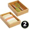 imagemDesign Bamboo Kitchen Cabinet Drawer Organizer Tray Bin  EcoFriendly Multipurpose  Use in Drawers on Countertops Shelves or in Pantry  69 x 1042 Pack  Natural Wood Finish65 x 105 x 236