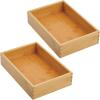 imagemDesign Bamboo Kitchen Cabinet Drawer Organizer Tray Bin  EcoFriendly Multipurpose  Use in Drawers on Countertops Shelves or in Pantry  69 x 1042 Pack  Natural Wood Finish65 x 105 x 236