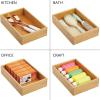 imagemDesign Bamboo Kitchen Cabinet Drawer Organizer Tray Bin  EcoFriendly Multipurpose  Use in Drawers on Countertops Shelves or in Pantry  69 x 1042 Pack  Natural Wood Finish65 x 105 x 236