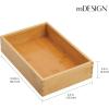 imagemDesign Bamboo Kitchen Cabinet Drawer Organizer Tray Bin  EcoFriendly Multipurpose  Use in Drawers on Countertops Shelves or in Pantry  69 x 1042 Pack  Natural Wood Finish65 x 105 x 236