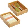 imagemDesign Bamboo Kitchen Cabinet Drawer Organizer Tray Bin  EcoFriendly Multipurpose  Use in Drawers on Countertops Shelves or in Pantry  69 x 1042 Pack  Natural Wood Finish65 x 105 x 236