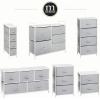 imagemDesign 2165quot High Steel FrameWood Top Storage Dresser Furniture Unit with 5 Removable Fabric Drawers  Wide Bureau Organizer for Bedroom Living Room Closet  Jane Collection CreamWhiteGray