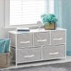imagemDesign 2165quot High Steel FrameWood Top Storage Dresser Furniture Unit with 5 Removable Fabric Drawers  Wide Bureau Organizer for Bedroom Living Room Closet  Jane Collection CreamWhiteLight GrayWhite