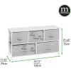 imagemDesign 2165quot High Steel FrameWood Top Storage Dresser Furniture Unit with 5 Removable Fabric Drawers  Wide Bureau Organizer for Bedroom Living Room Closet  Jane Collection CreamWhiteGray