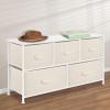 imagemDesign 2165quot High Steel FrameWood Top Storage Dresser Furniture Unit with 5 Removable Fabric Drawers  Wide Bureau Organizer for Bedroom Living Room Closet  Jane Collection CreamWhiteCreamWhite