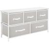 imagemDesign 2165quot High Steel FrameWood Top Storage Dresser Furniture Unit with 5 Removable Fabric Drawers  Wide Bureau Organizer for Bedroom Living Room Closet  Jane Collection CreamWhiteLight GrayWhite