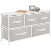imagemDesign 2165quot High Steel FrameWood Top Storage Dresser Furniture Unit with 5 Removable Fabric Drawers  Wide Bureau Organizer for Bedroom Living Room Closet  Jane Collection CreamWhiteLight GrayWhite