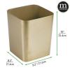 imagemDesign Square ShatterResistant Plastic Small Trash Can Wastebasket Garbage Container Bin for Bathrooms Powder Rooms Kitchens Home Offices  Soft Brass FinishSoft Brass