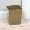 imagemDesign Square ShatterResistant Plastic Small Trash Can Wastebasket Garbage Container Bin for Bathrooms Powder Rooms Kitchens Home Offices  Soft Brass FinishSoft Brass