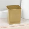 imagemDesign Square ShatterResistant Plastic Small Trash Can Wastebasket Garbage Container Bin for Bathrooms Powder Rooms Kitchens Home Offices  Soft Brass FinishSoft Brass