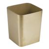 imagemDesign Square ShatterResistant Plastic Small Trash Can Wastebasket Garbage Container Bin for Bathrooms Powder Rooms Kitchens Home Offices  Soft Brass FinishSoft Brass