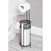 imagemDesign Freestanding Toilet Paper Holder  The Ideal Toilet Roll Dispenser  Bathroom Paper Holder with Space for 3 Spare Rolls  Matte SilverBlack