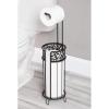 imagemDesign Freestanding Toilet Paper Holder  The Ideal Toilet Roll Dispenser  Bathroom Paper Holder with Space for 3 Spare Rolls  Matte SilverBlack