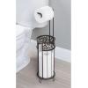 imagemDesign Freestanding Toilet Paper Holder  The Ideal Toilet Roll Dispenser  Bathroom Paper Holder with Space for 3 Spare Rolls  Matte SilverBronze