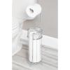 imagemDesign Freestanding Toilet Paper Holder  The Ideal Toilet Roll Dispenser  Bathroom Paper Holder with Space for 3 Spare Rolls  Matte SilverChrome