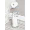 imagemDesign Freestanding Toilet Paper Holder  The Ideal Toilet Roll Dispenser  Bathroom Paper Holder with Space for 3 Spare Rolls  Matte SilverChrome