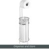 imagemDesign Freestanding Toilet Paper Holder  The Ideal Toilet Roll Dispenser  Bathroom Paper Holder with Space for 3 Spare Rolls  Matte SilverChrome