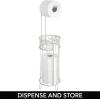 imagemDesign Freestanding Toilet Paper Holder  The Ideal Toilet Roll Dispenser  Bathroom Paper Holder with Space for 3 Spare Rolls  Matte SilverLight Gray