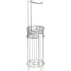 imagemDesign Freestanding Toilet Paper Holder  The Ideal Toilet Roll Dispenser  Bathroom Paper Holder with Space for 3 Spare Rolls  Matte SilverSatin