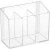 imagemDesign AFFIXX PeelandStick Adhesive Vanity Cosmetic Organizer for Hair Care Jewelry Bath QTip Holder Makeup  3 Compartment Clear