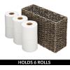 imagemDesign Rustic Farmhouse Woven Seagrass Toilet Paper Holder Basket  Large Storage Organizer Tank Topper for Bathroom Counter or Top of Toilet  Holds 6 Rolls of Toilet Paper  Black WashBlack Wash