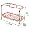 imagemDesign Steel Bathroom Countertop Hair Tool Storage Organizer Accessory Basket Tray Vanity Table Holder for Hair Dryer Straightener Curling Iron Styling Products Hyde Collection  ChromeRose Gold