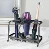 imagemDesign Steel Bathroom Countertop Hair Tool Storage Organizer Accessory Basket Tray Vanity Table Holder for Hair Dryer Straightener Curling Iron Styling Products Hyde Collection  ChromeMatte Black