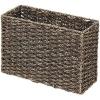 imagemDesign Rustic Farmhouse Woven Seagrass Toilet Paper Holder Basket  Large Storage Organizer Tank Topper for Bathroom Counter or Top of Toilet  Holds 6 Rolls of Toilet Paper  Black WashBlack Wash