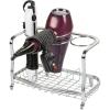 imagemDesign Steel Bathroom Countertop Hair Tool Storage Organizer Accessory Basket Tray Vanity Table Holder for Hair Dryer Straightener Curling Iron Styling Products Hyde Collection  ChromeChrome