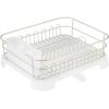 imagemDesign Alloy Steel Sink Dish Drying Rack Holder wPlastic Swivel Spout Drainboard Tray  Dish RackDish Drainer Storage Organizer for Kitchen Counter  Holds Plates Concerto Collection SilverBlackSatinFrost